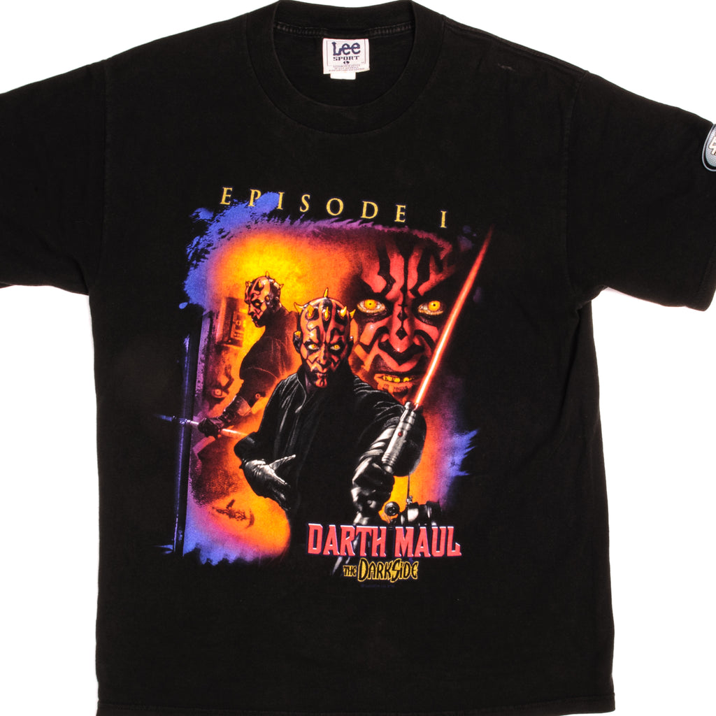 Vintage Star Wars Episode 1 The Phantom Menace Darth Maul The Darkside Lee Sport Tee Shirt 1990's Size Large.