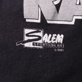Vintage NFL Los Angeles Las Vegas Raiders Salem Sportswear Tee Shirt 1990 Size Medium Made in USA With Single Stitch Sleeves.