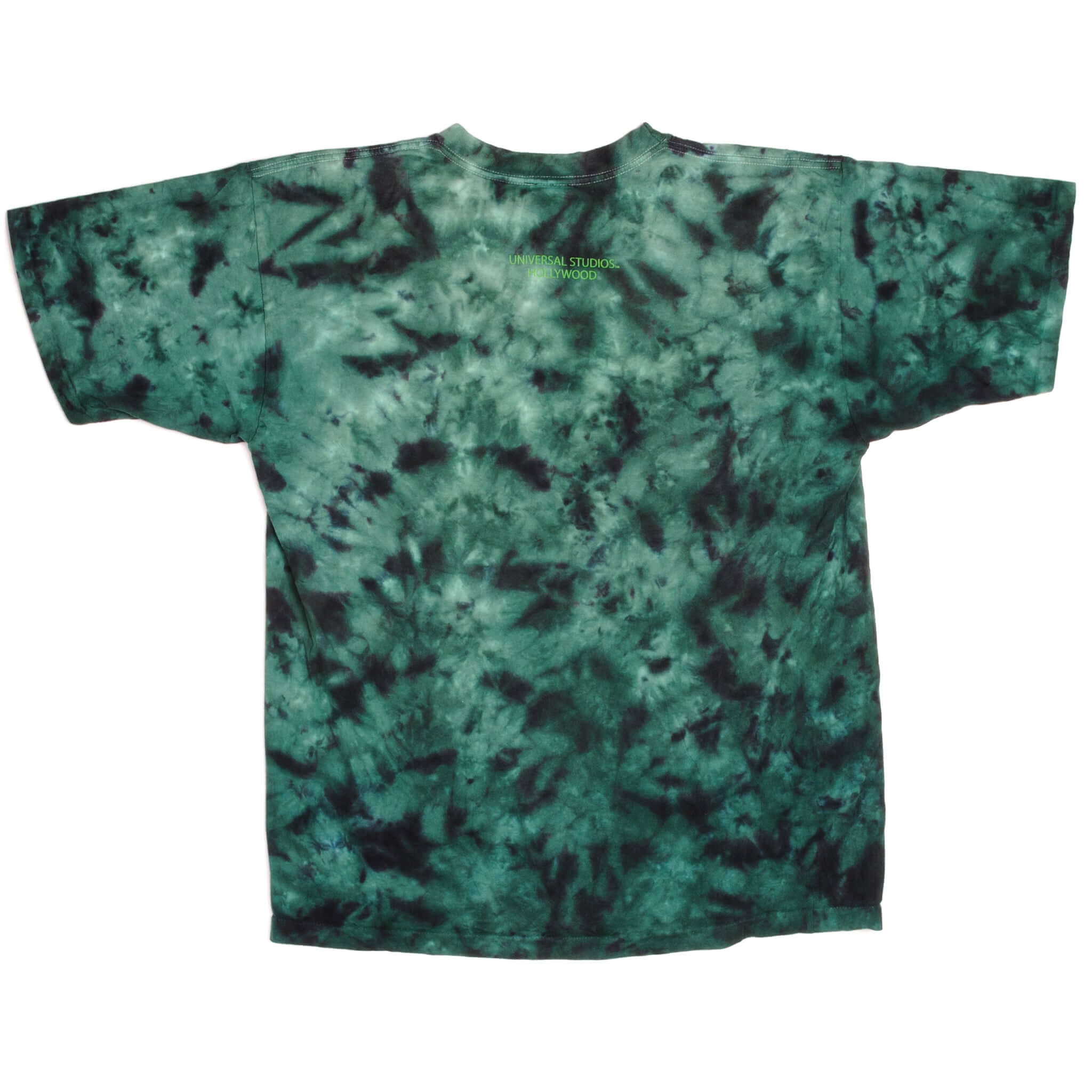 Vintage Tie-Dye Universal Studios Hollywood Marvel The Incredible Hulk Coaster Tee Shirt 90s Size XLarge with single stitch sleeves.