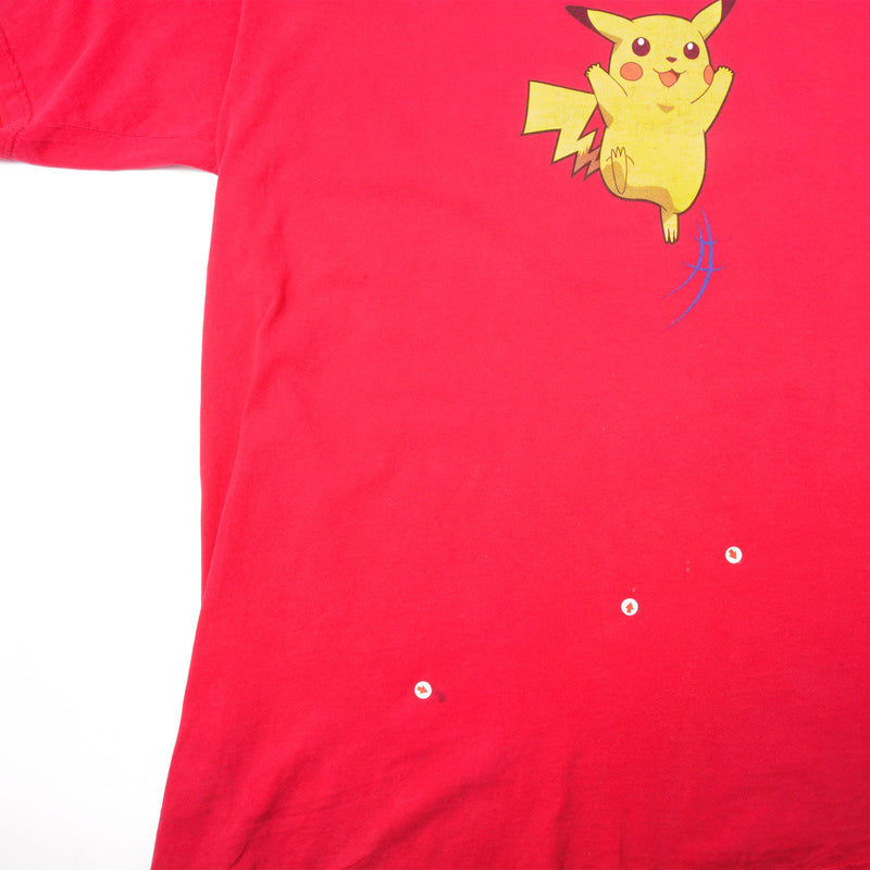 Vintage Pink Nintendo Pokemon With Pikachu From Burger King Big Kids Meal 1990s T-Shirt Size XXL