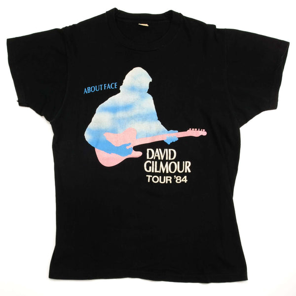 CAMISETA VINTAGE DE DAVID GILMOUR DE LA GIRA ABOUT FACE DE 1984, TALLA GRANDE, FABRICADA EN EE. UU.