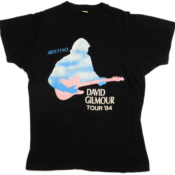 CAMISETA VINTAGE DE DAVID GILMOUR DE LA GIRA ABOUT FACE DE 1984, TALLA GRANDE, FABRICADA EN EE. UU.