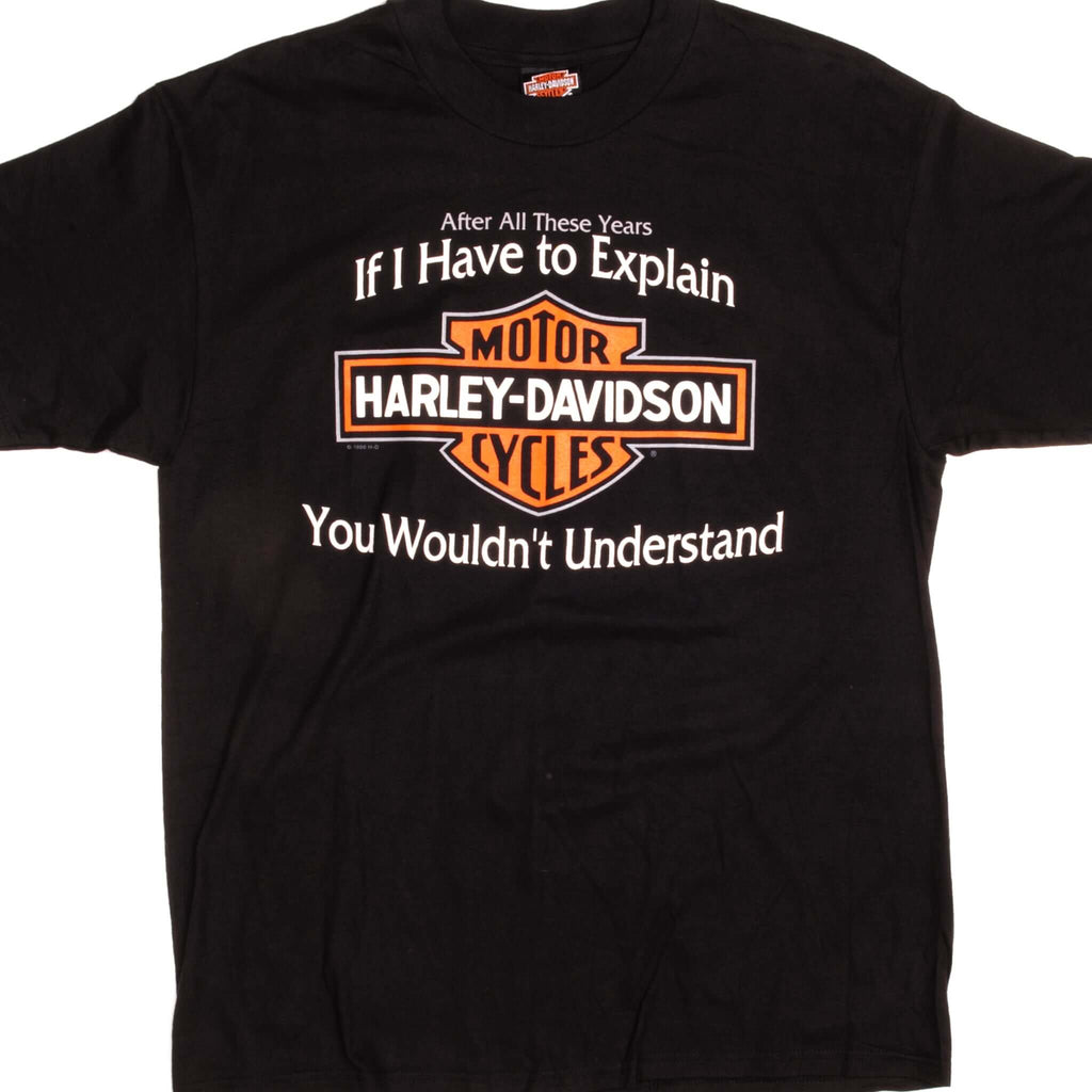 Vintage Harley Davidson "After All These Years, If I Have to Explain Harley Davidson, You Wouldn't Understand" Richmond, VA Tee Shirt 1996 Size Large.