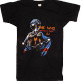 Vintage The Who American Tour '82 Screen Stars Blue Label Tee Shirt 1982 Size S Made in USA with single stitch sleeves, artwork by Petillo, Space Graphics Inc.
