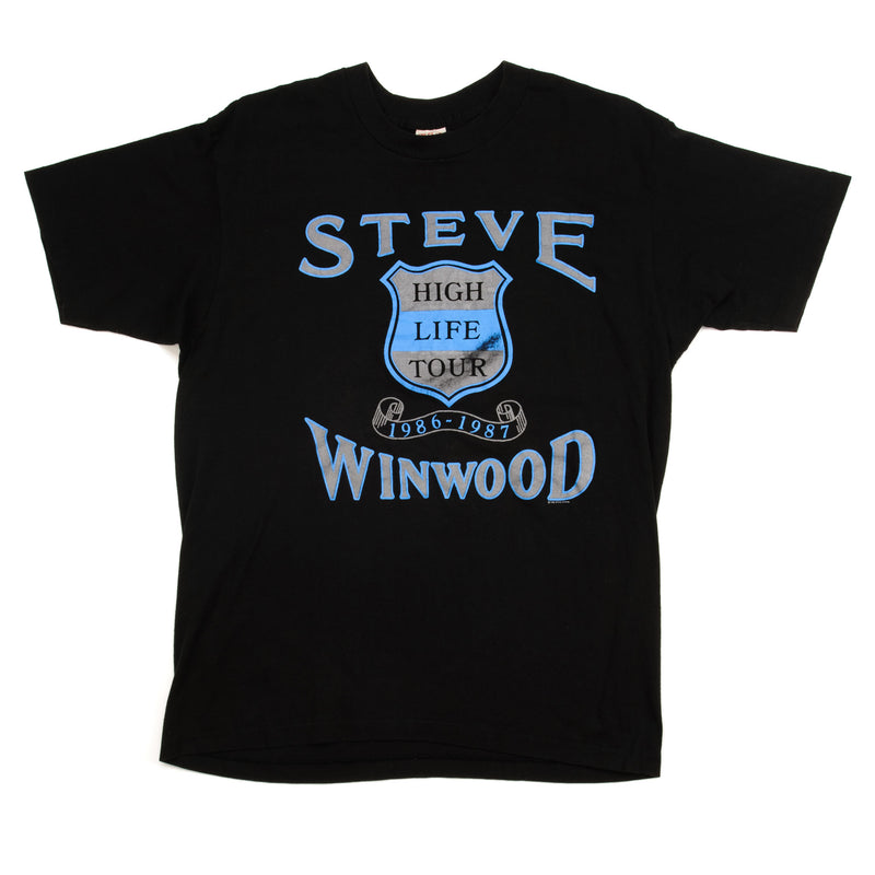 VINTAGE STEVE WINWOOD HIGH LIFE TOUR TEE SHIRT 1986 SIZE LARGE MADE IN USA