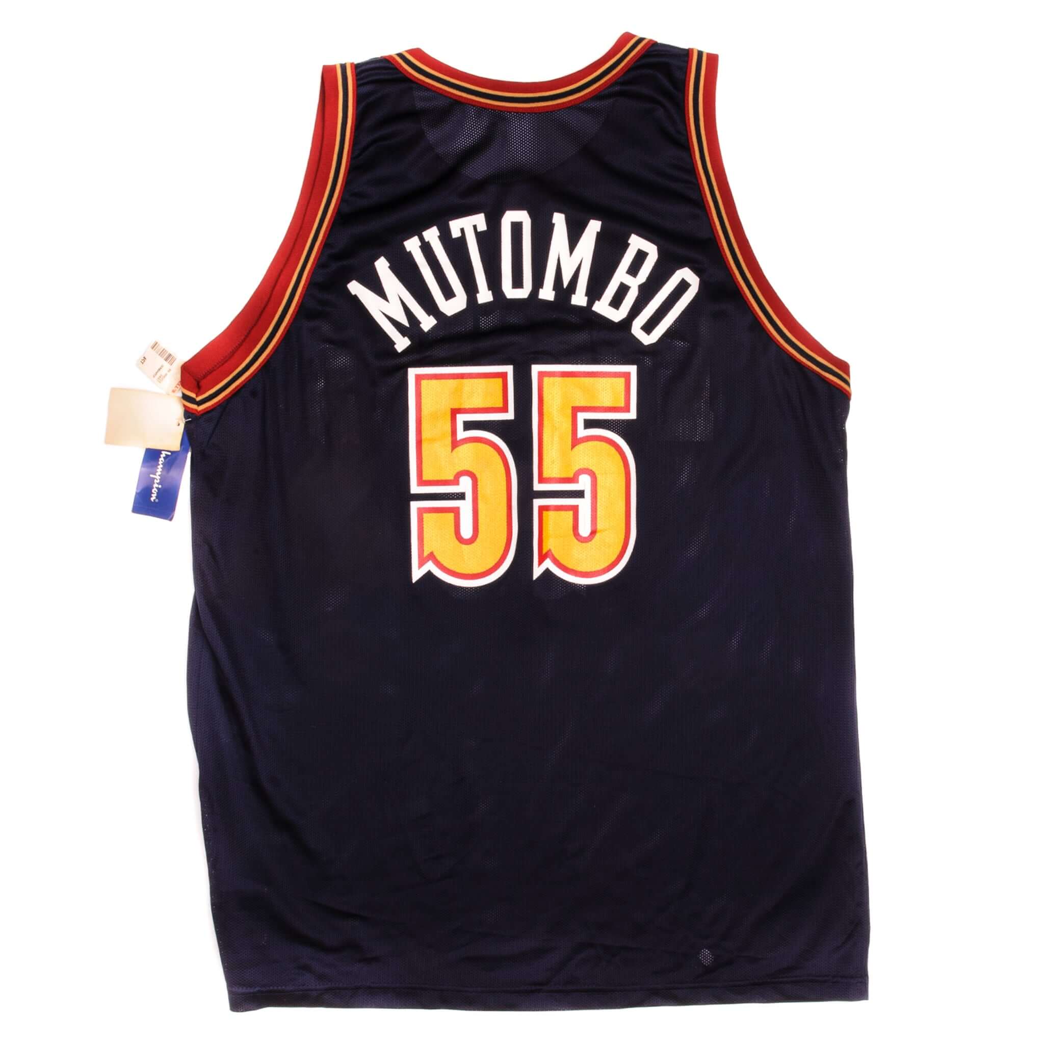 Vintage Champion Nba Nuggets 55 Mutombo 90S Size XXlarge Made In USA. Dead Stock With Tags.