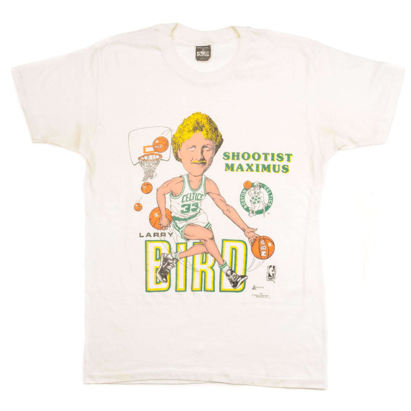 VINTAGE NBA LARRY BIRD BOSTON CELTICS TEE SHIRT 1989 SIZE MEDIUM MADE IN USA