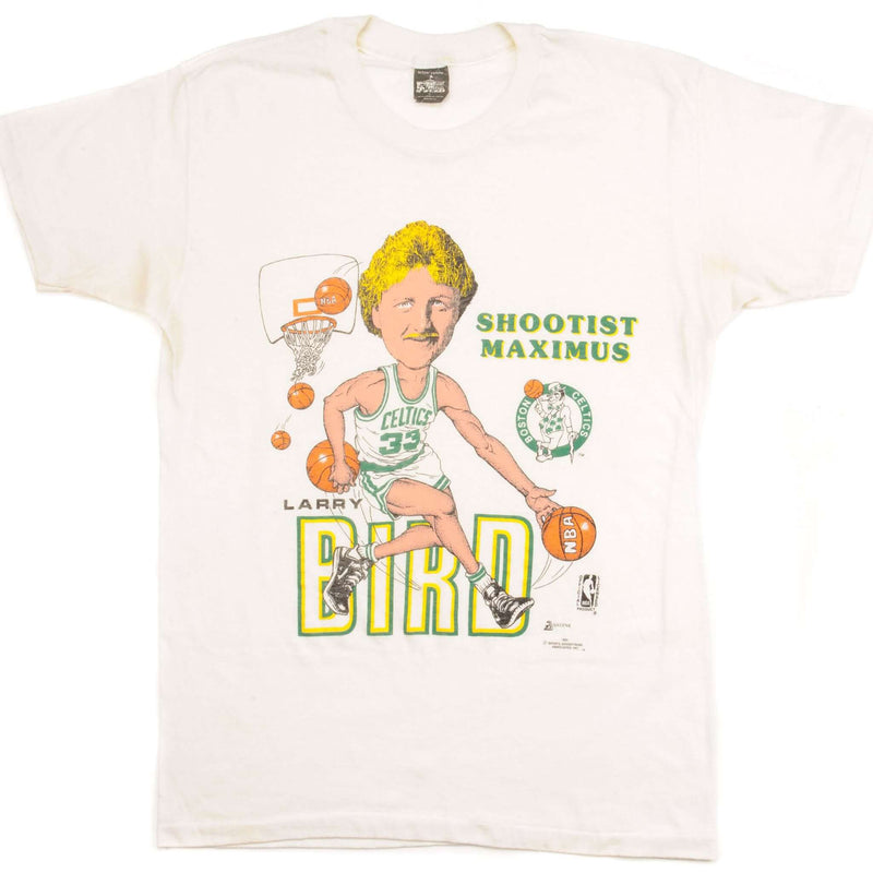 VINTAGE NBA LARRY BIRD BOSTON CELTICS TEE SHIRT 1989 SIZE MEDIUM MADE IN USA
