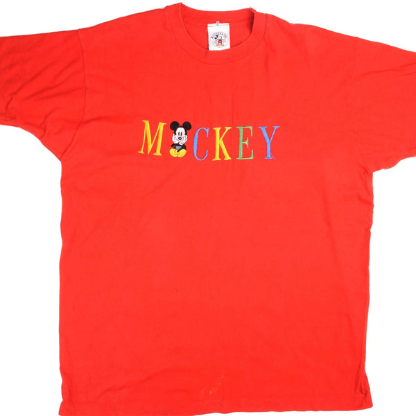 Vintage Disney Mickey Tee Shirt Size XL With Single Stitch Sleeves. Made In USA.