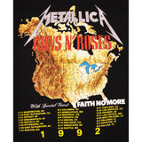 VINTAGE GUNS N' ROSES METALLICA TOUR TEE SHIRT 1992 SIZE SMALL MADE IN USA