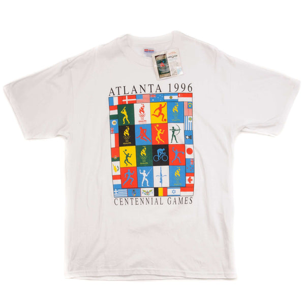 VINTAGE OLYMPIC GAMES TEE SHIRT ATLANTA 1996 SIZE LARGE MADE IN USA DEADSTOCK