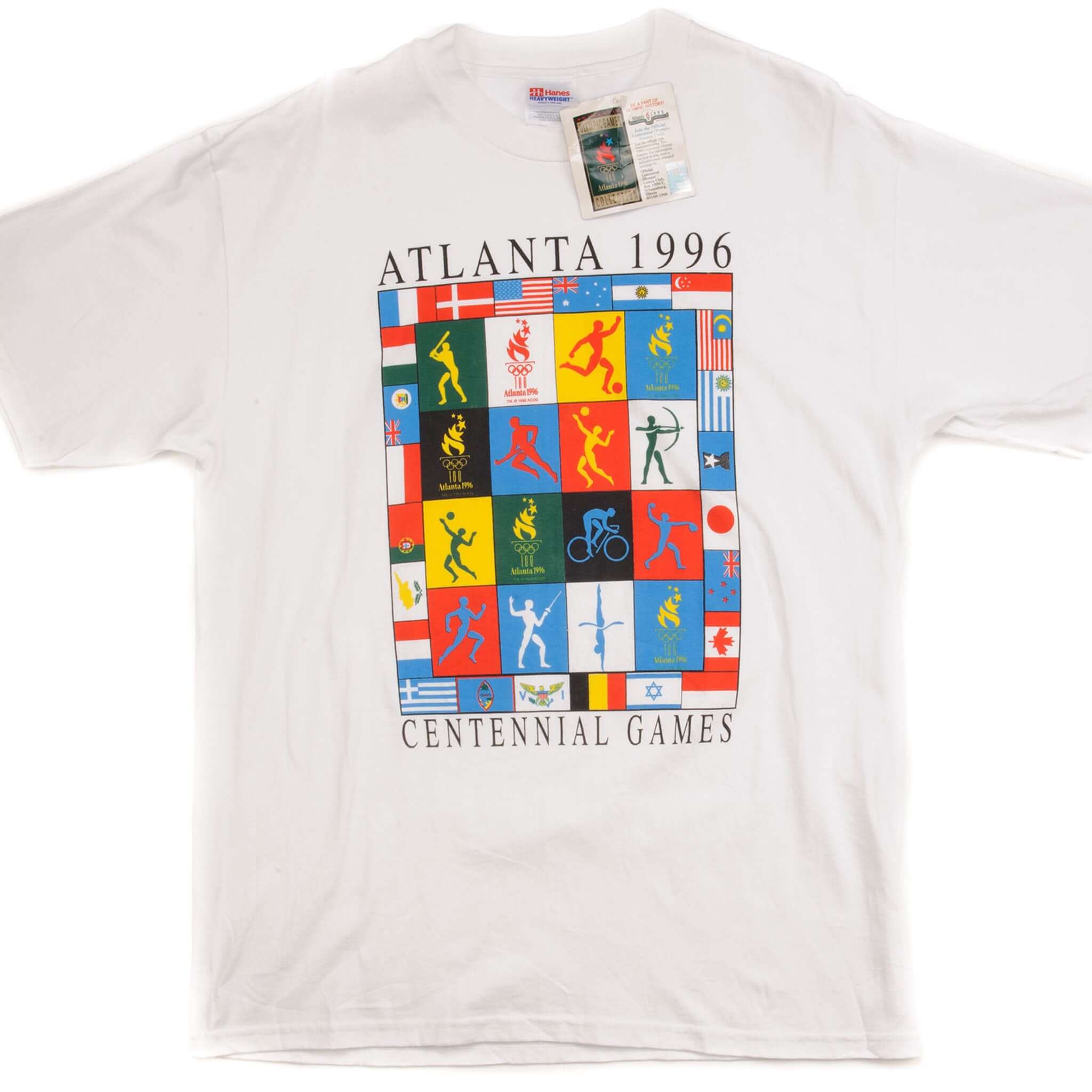 VINTAGE OLYMPIC GAMES TEE SHIRT ATLANTA 1996 SIZE LARGE MADE IN USA DEADSTOCK