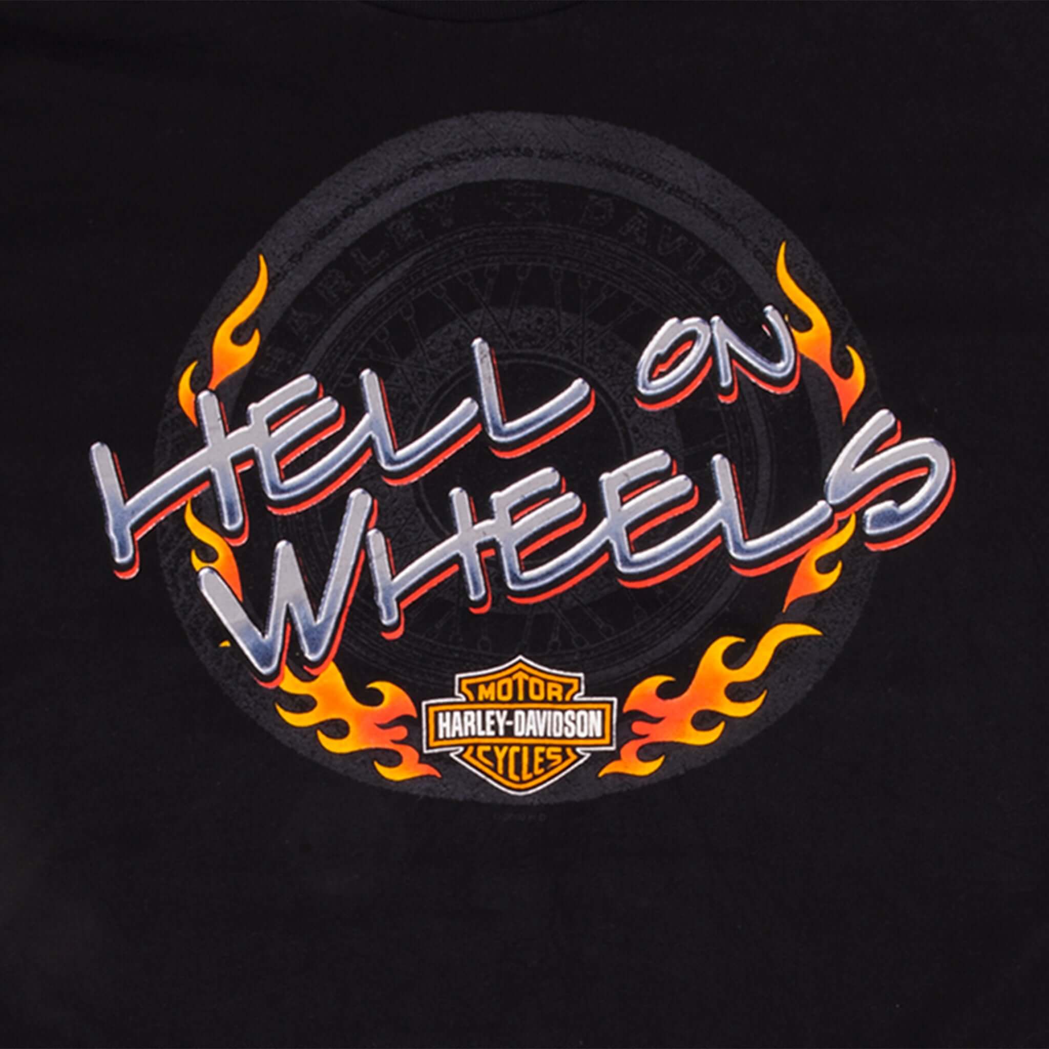 Vintage Harley Davidson "Hell On Wheels" Blue Springs, Missouri Hanes 200 Size XLarge. Made In USA