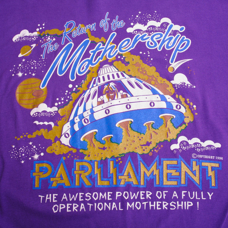 Vintage Original The Return Of The Mothership Parliament George Clinton P-Funk All Stars 1996 Tour Tee Shirt Size XL