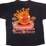 Vintage NBA Chicago Bulls World Champs 1993 Tee Shirt With Single Stitch Sleeves From The 1993 NBA Finals. Size XL. Made In USA