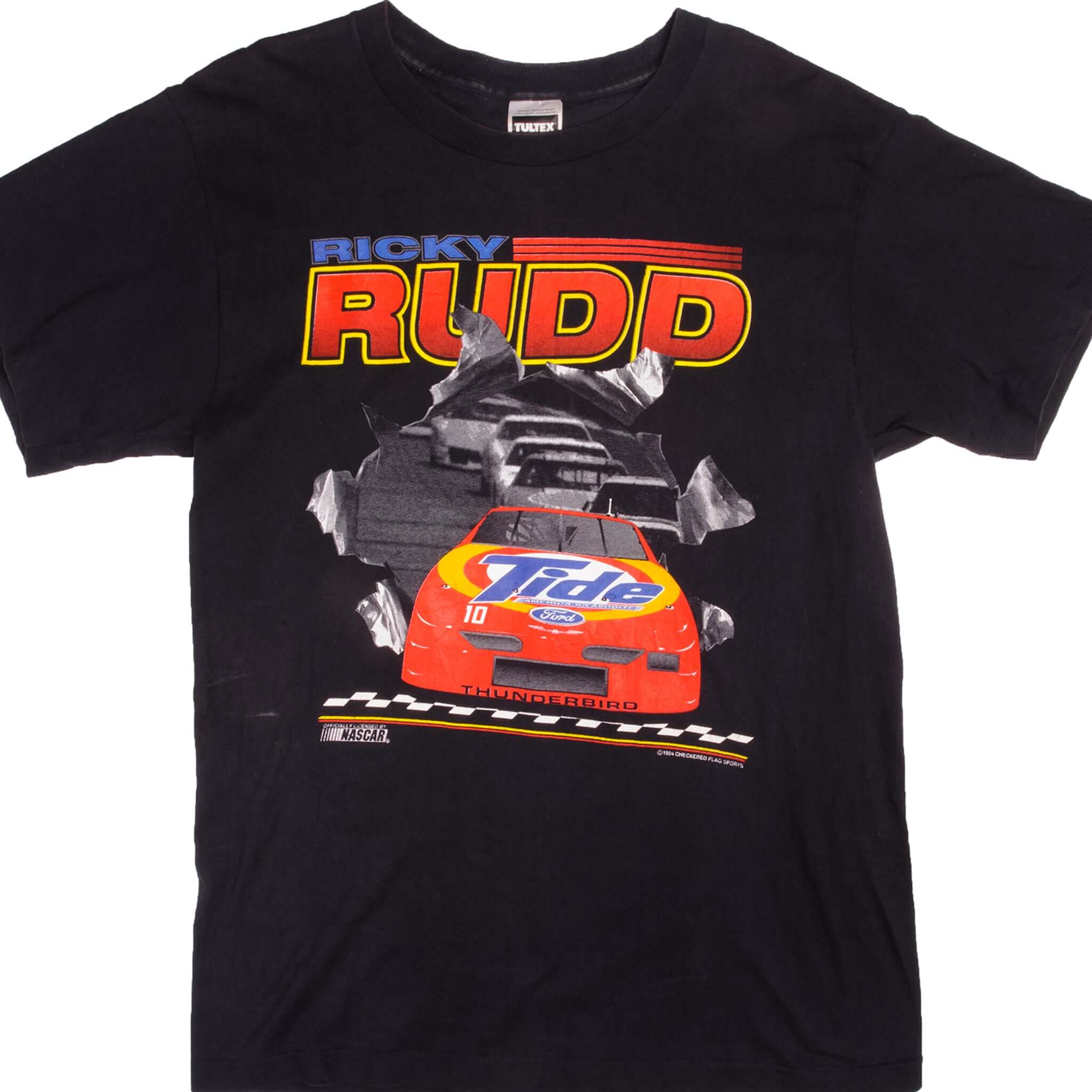 Vintage Nascar Ricky Rudd Thunderbird Tee Shirt 1994 Size L With Single Stitch Sleeves