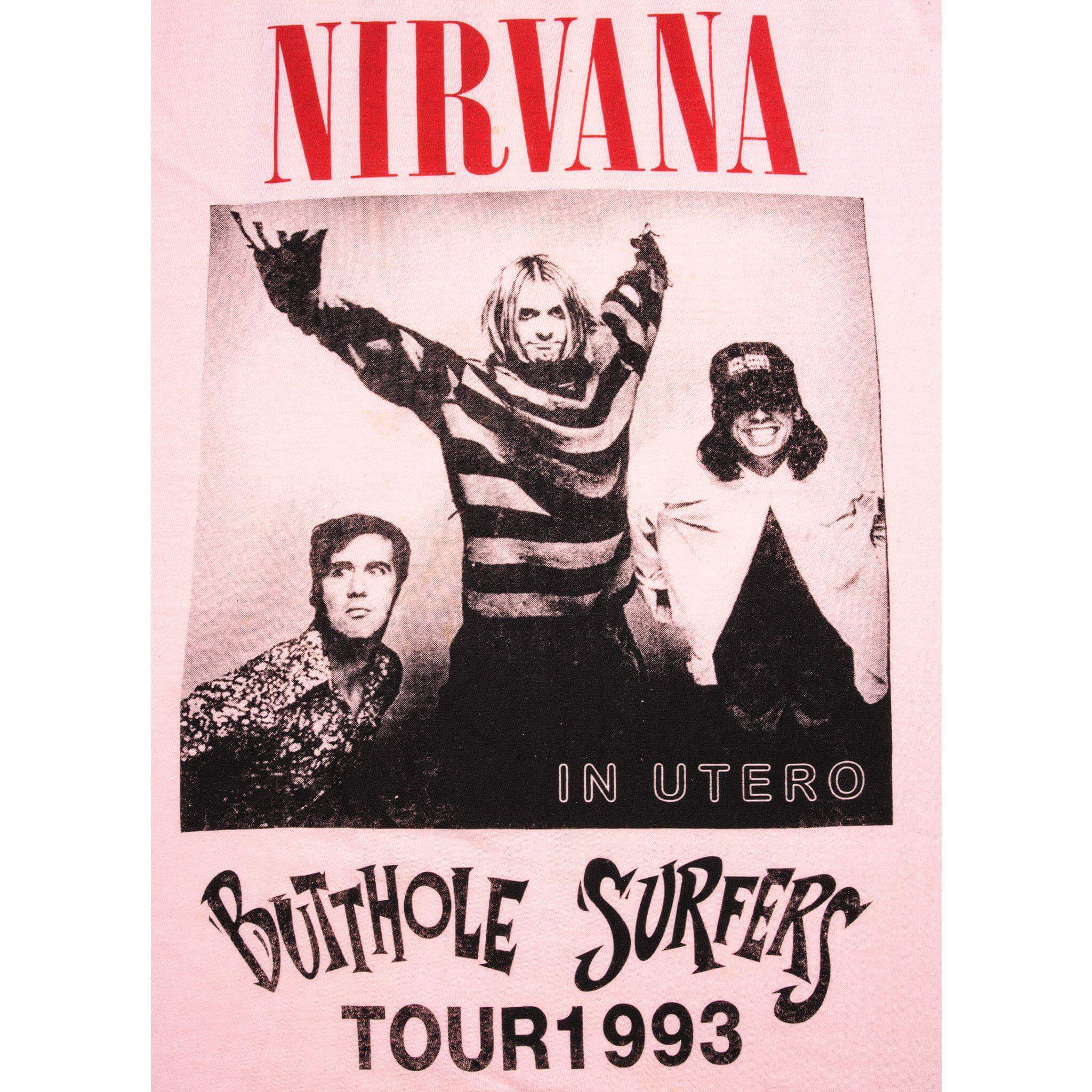 Vintage Nirvana In Utero And Butthole Surfers Tour Tee Shirt 1993 Size Large.
