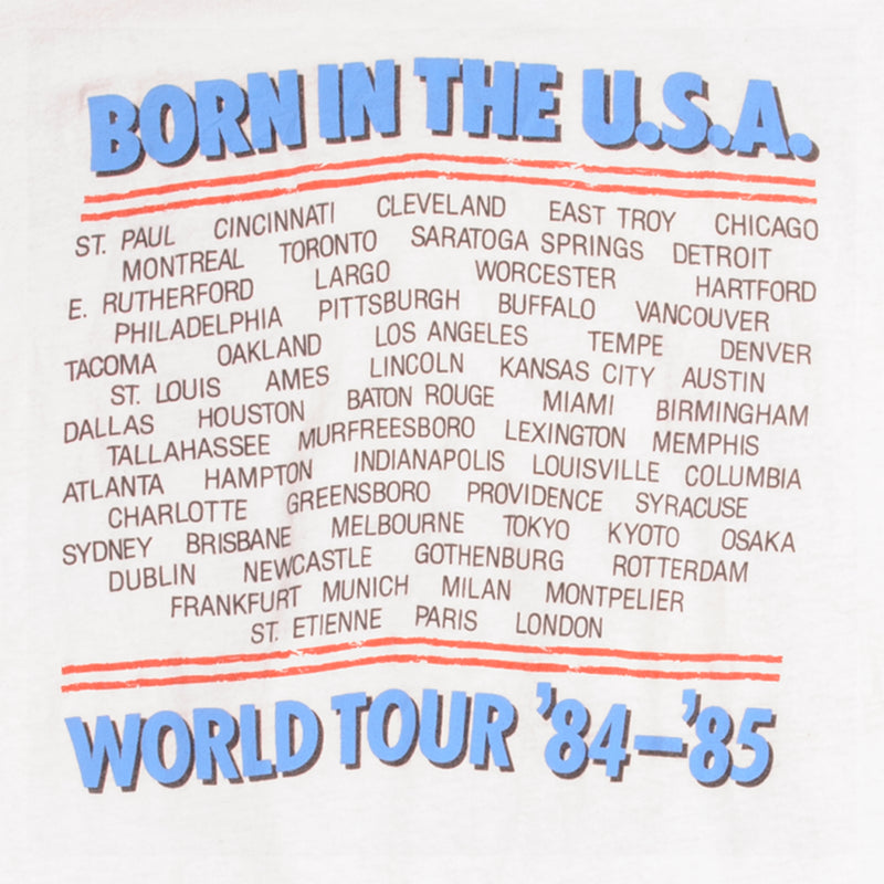 Vintage Bruce Springsteen And The E Street Band Born In USA World Tour 84-85 Tee Shirt Size Small. Made In USA.