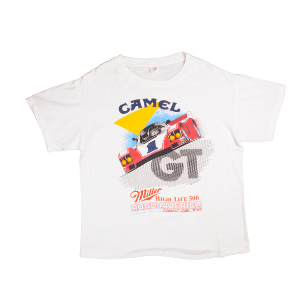 Vintage Nascar Camel High Life 500 Road America 1988 Tee Shirt Size XL With Single Stitch Sleeves. Made In USA