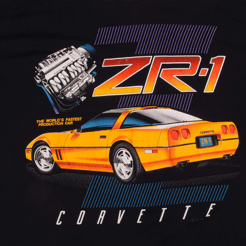 Vintage Nascar Corvette ZR-1 The World Fastest Production Car T-Shirt 1991 Size XLarge With Single Stitch Sleeves. Made In USA