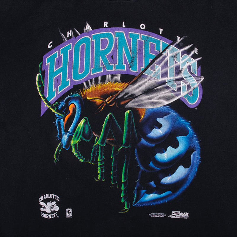 Vintage NBA Charlotte Hornets Tee Shirt 1992 Size XXL With Single Stitch Sleeves. Made In USA