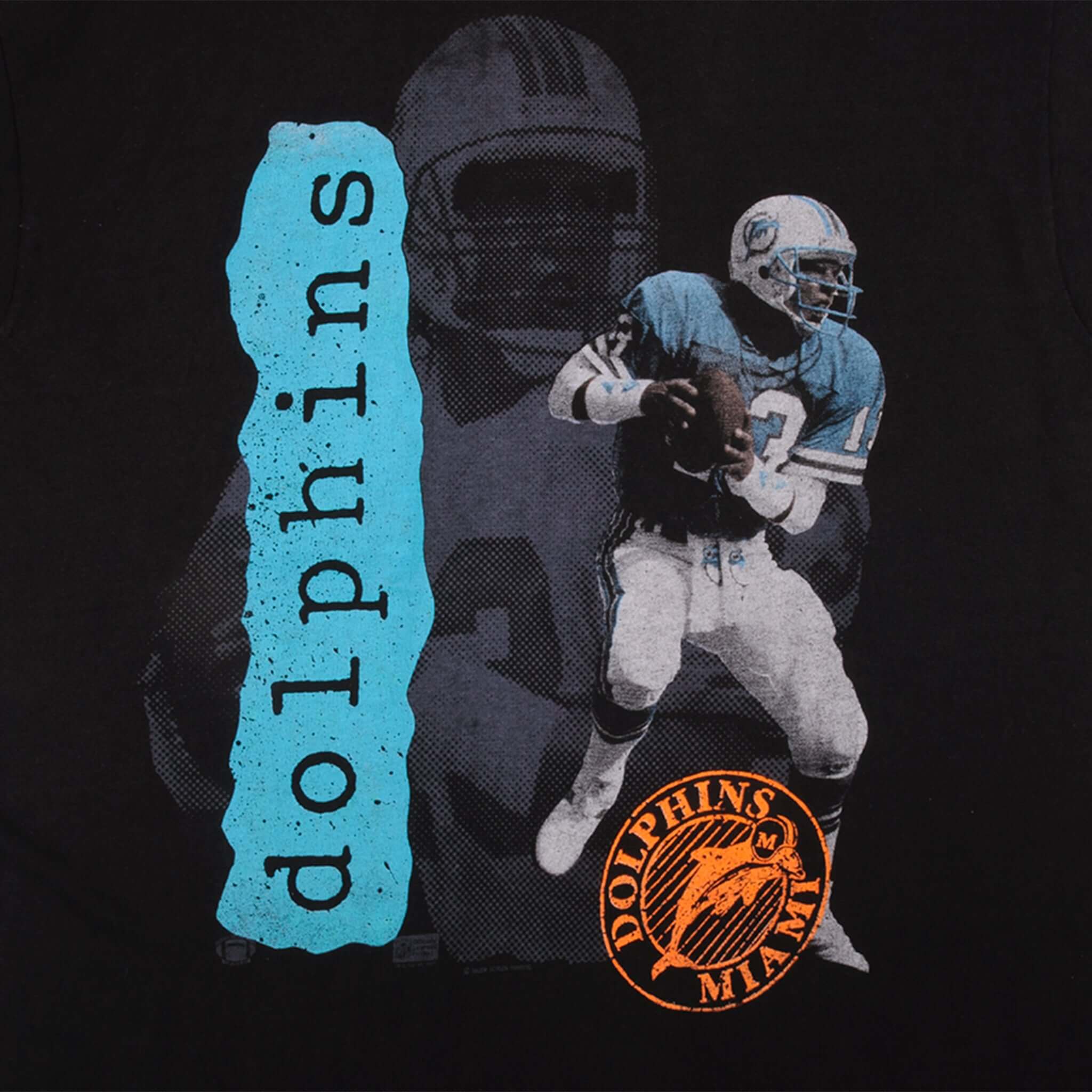Vintage NFL Miami Dolphins Salem Sportswear Tee Shirt 1987 Size XLarge Made in USA With Single Stitch Sleeves.