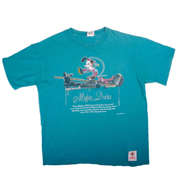 CAMISETA ANTIGUA DE LA NHL CON BORDADO DE LOS MIGHTY DUCKS DE ANAHEIM, 1993, TALLA XL, FABRICADA EN EE. UU.