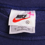 Vintage Blue Nike Swoosh Sweatshirt 90s Size XLarge Made In USA.