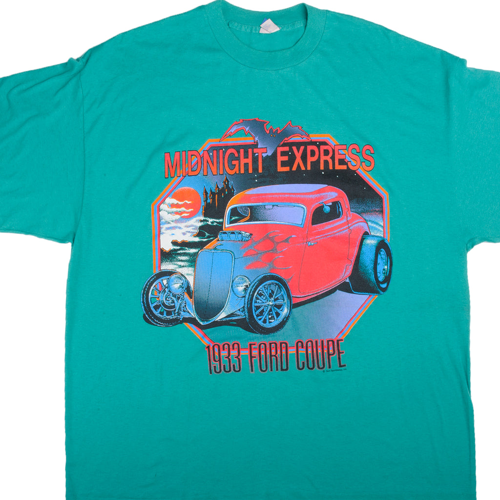 Vintage Nascar Midnight Express 1933 Ford Coupe Tee Shirt Size XXL With Single Stitch Sleeves. Made In USA