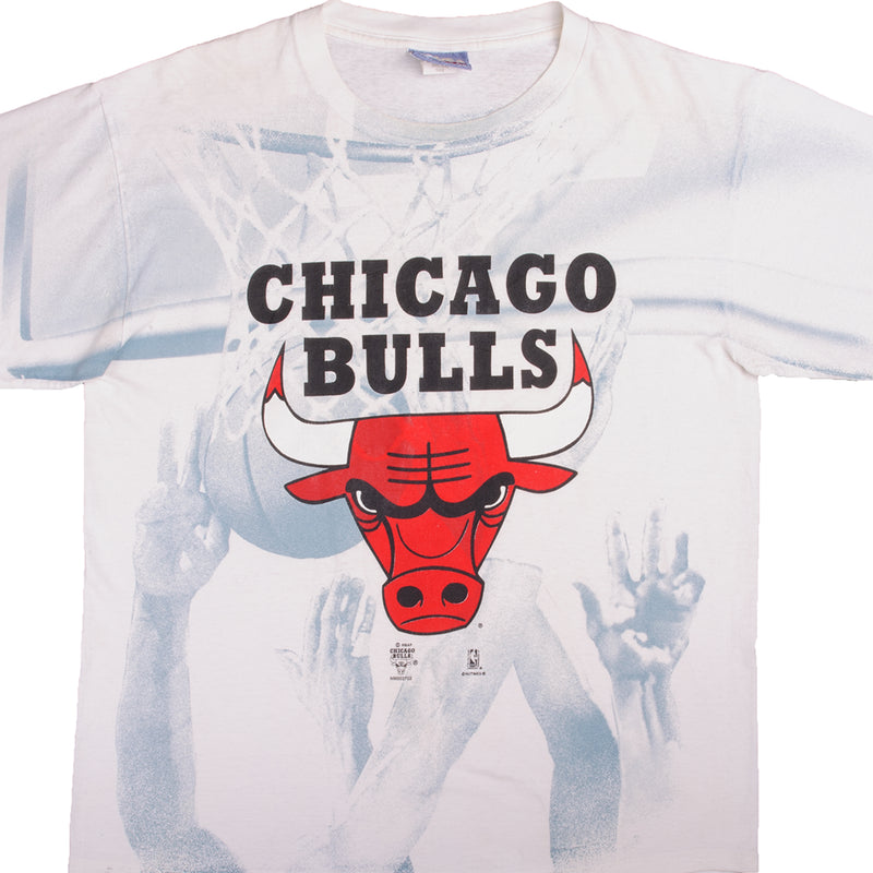 Vintage All Over Print NBA Chicago Bulls Champions Tee Shirt 2000S Size Large. Made In USA