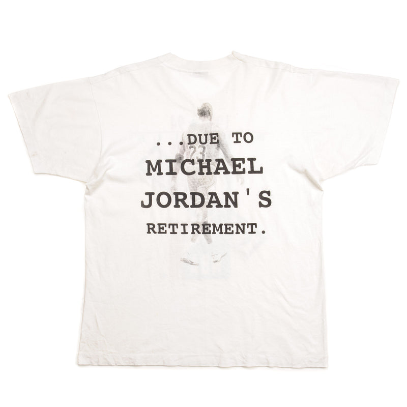 VINTAGE NBA MICHAEL JORDAN'S RETIREMENT TEE SHIRT 1993 SIZE LARGE MADE IN USA