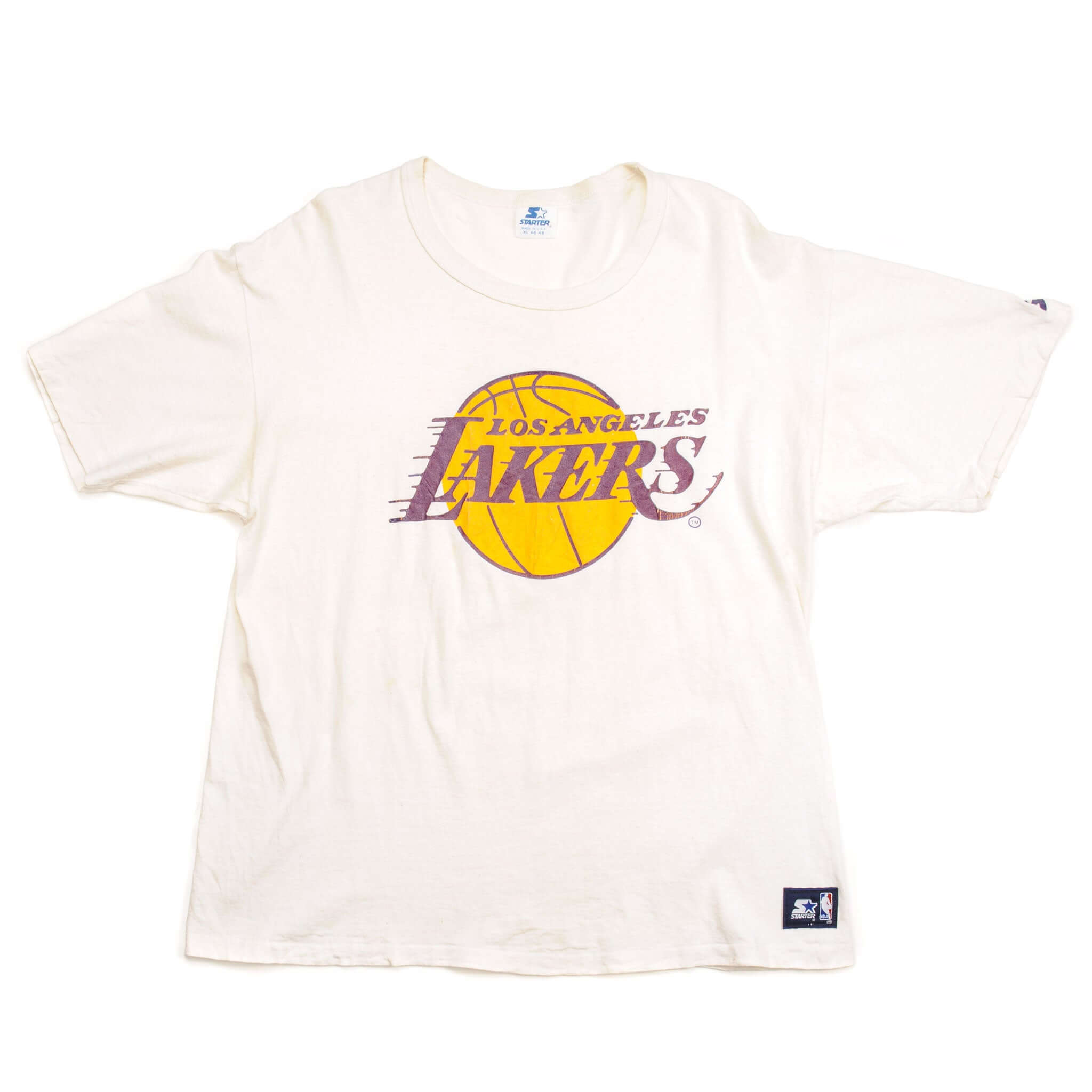 VINTAGE STARTER NBA LOS ANGELES LAKERS TEE SHIRT SIZE LARGE MADE IN USA