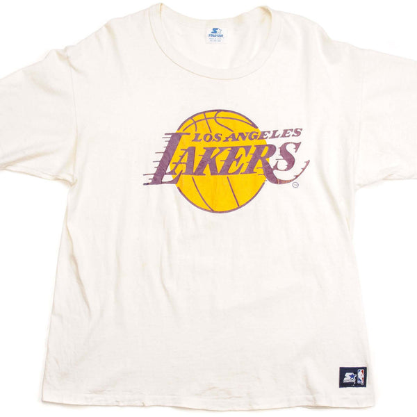VINTAGE STARTER NBA LOS ANGELES LAKERS TEE SHIRT SIZE LARGE MADE IN USA