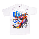 Autographed Vintage Nascar 18th Annual Nationals 1996 Tee Shirt Size M With Single Stitch Sleeves. Made In USA