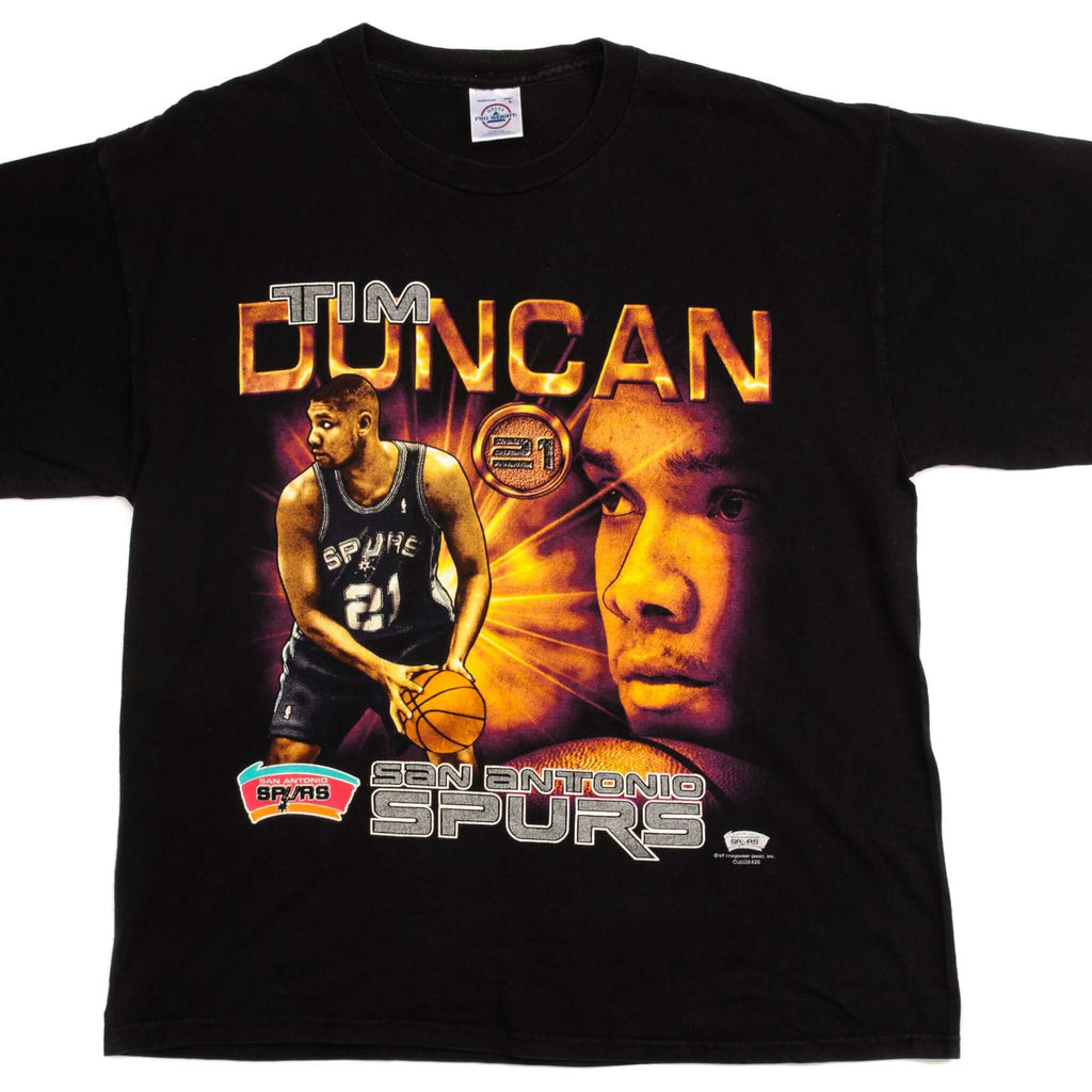 VINTAGE NBA SAN ANTONIO SPURS TIM DUNCAN TEE SHIRT SIZE LARGE MADE IN USA