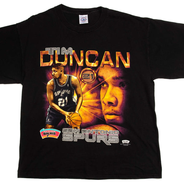 VINTAGE NBA SAN ANTONIO SPURS TIM DUNCAN TEE SHIRT SIZE LARGE MADE IN USA