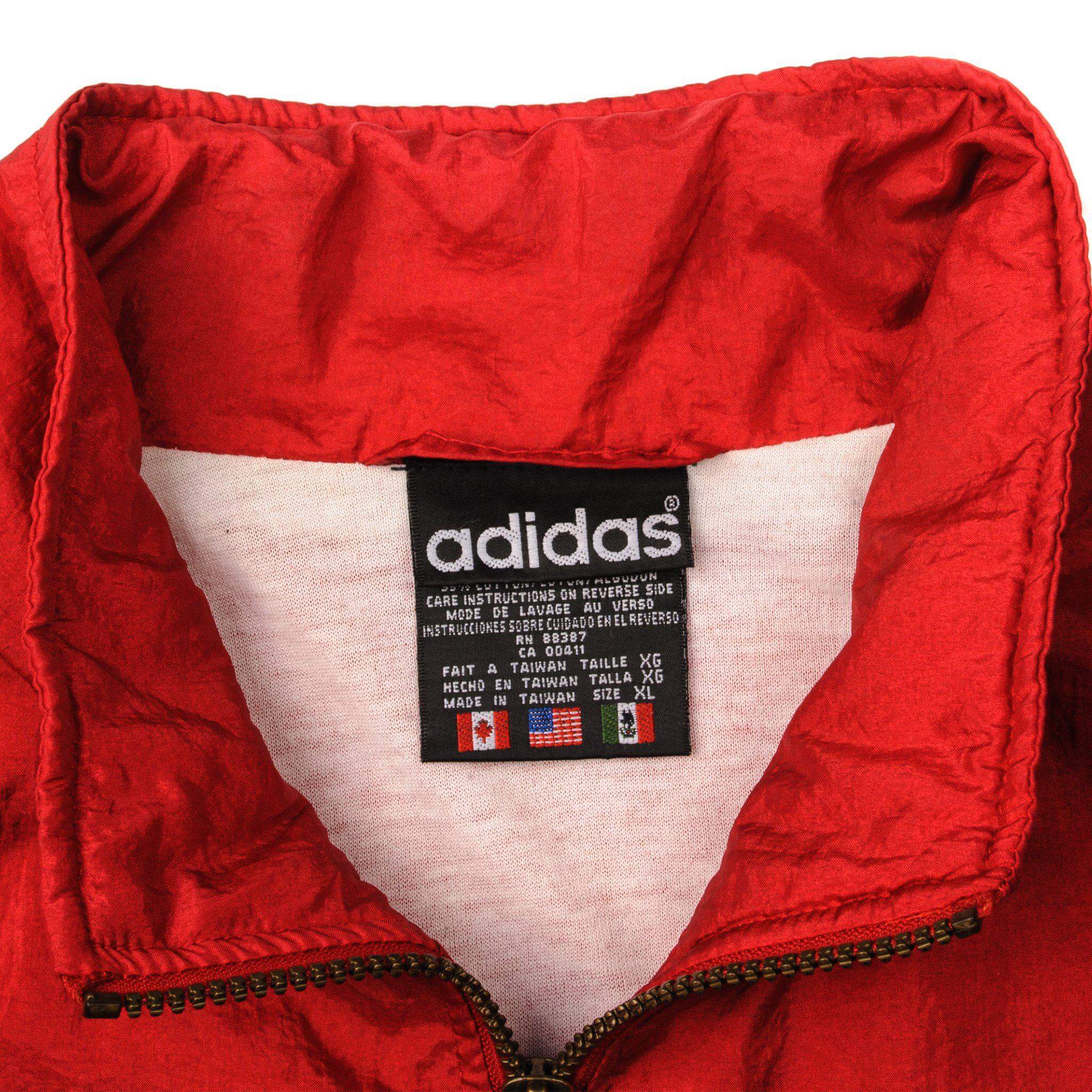 VINTAGE ADIDAS WINDBREAKER NYLON JACKET SIZE XL 1990s – Vintage