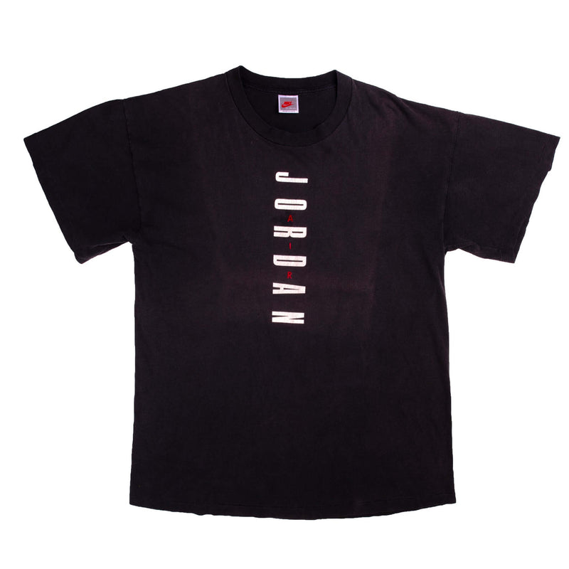 Vintage Black Nike Air Jordan Tee Shirt 1987-1994 Size Xlarge Made In USA. With Single Stitch Sleeves