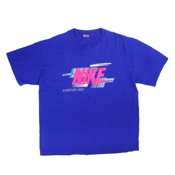 Vintage Purple Nike Big Logo Tee Shirt 1987-1992 Size Xlarge. With Single Sitch Sleeves