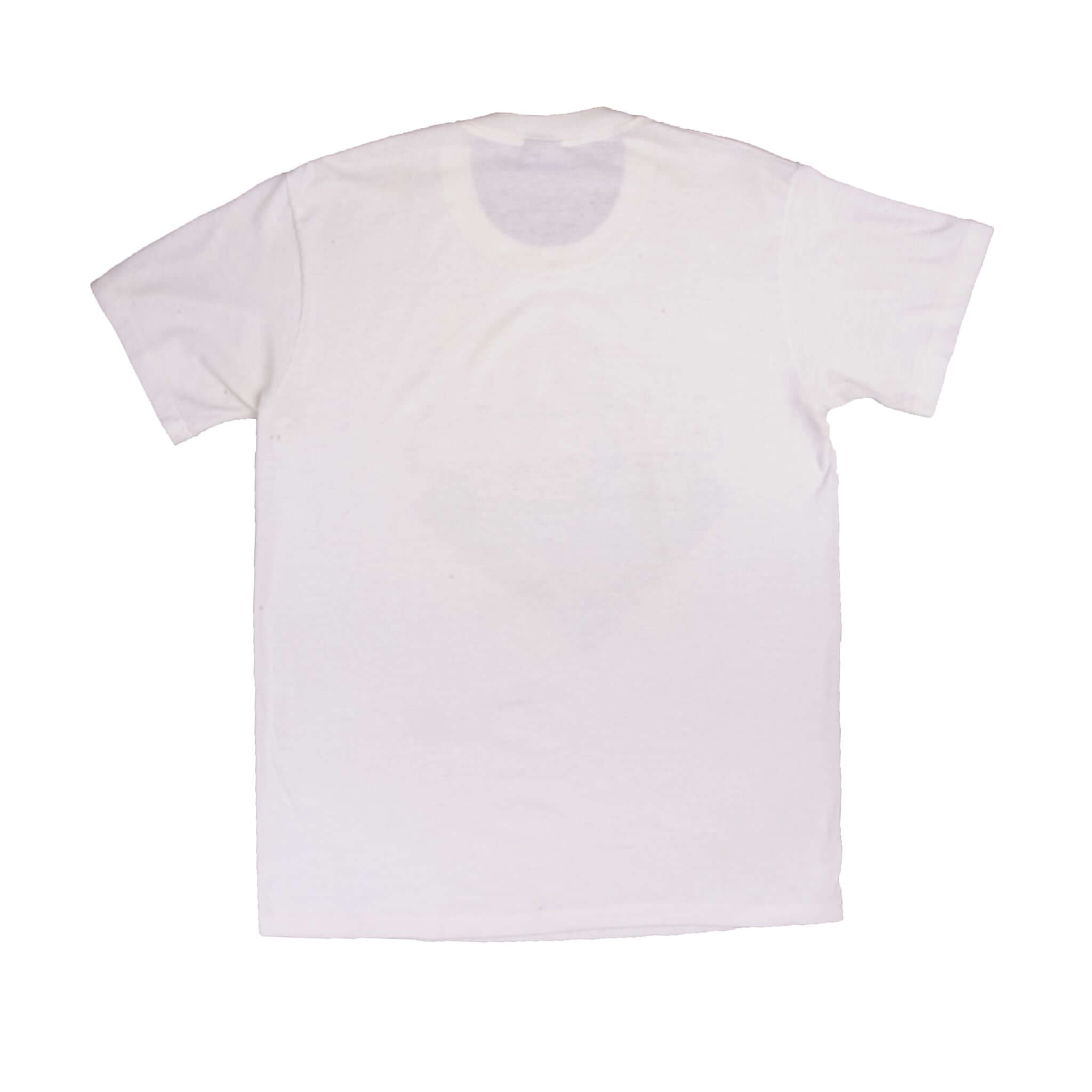 Vintage White Nike Tee Shirt 1986 Size L Made In USA With Single Stitch Sleeves. Nike Blue Label.