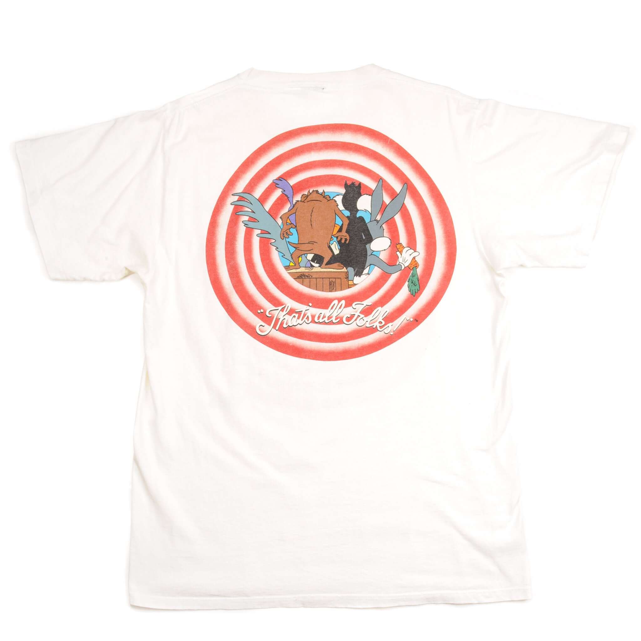Vintage Looney Tunes Tee Shirt 1989 Size Large. WHITE