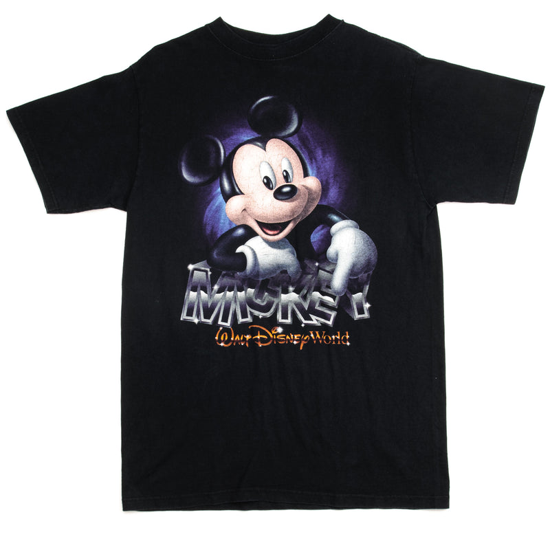Vintage Disney World Mickey Tee Shirt Size Medium. BLACK