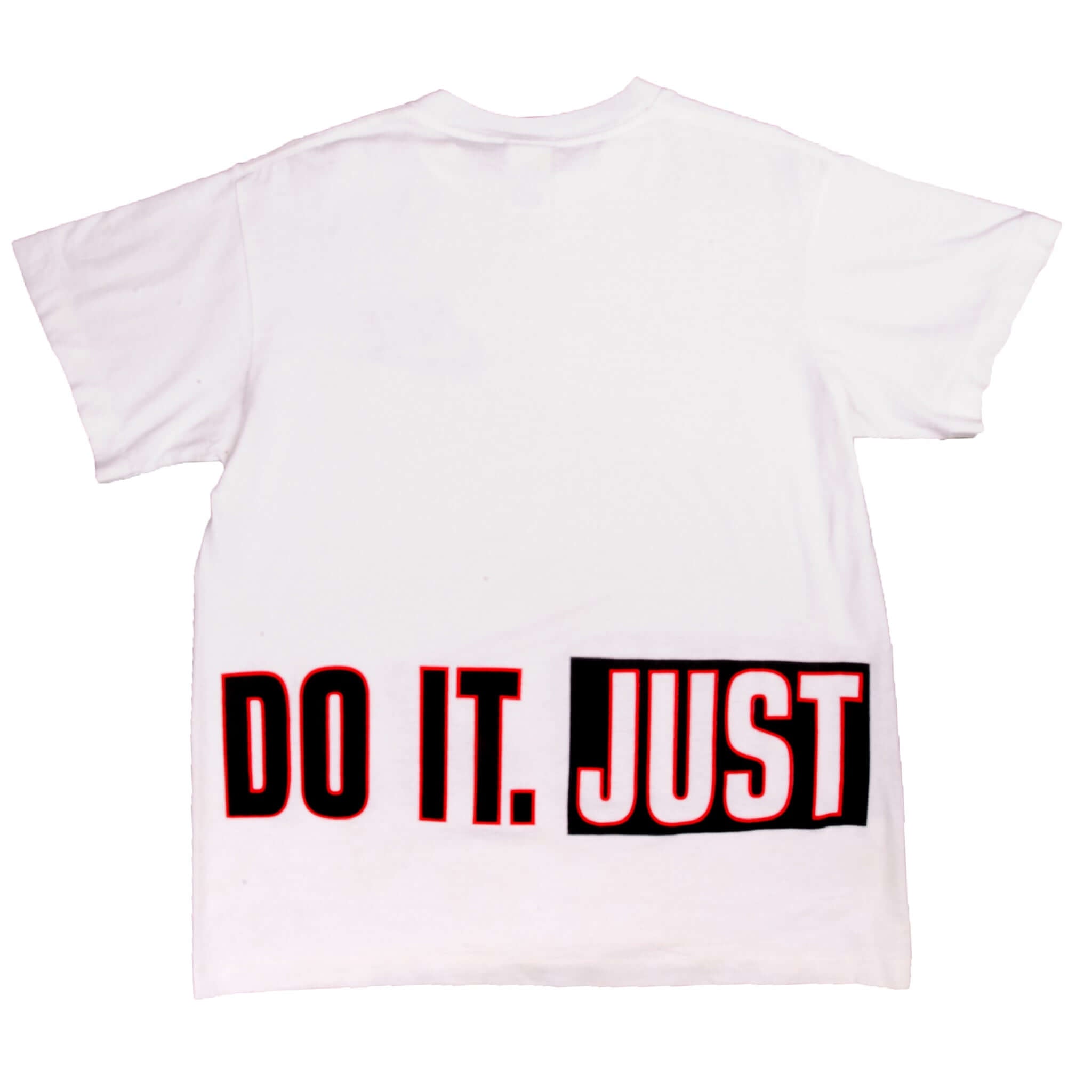 Vintage White Nike Big Logo Tee Shirt 1987-1994 Size L Made In USA With Single Stitch Sleeves. Nike Grey Label.