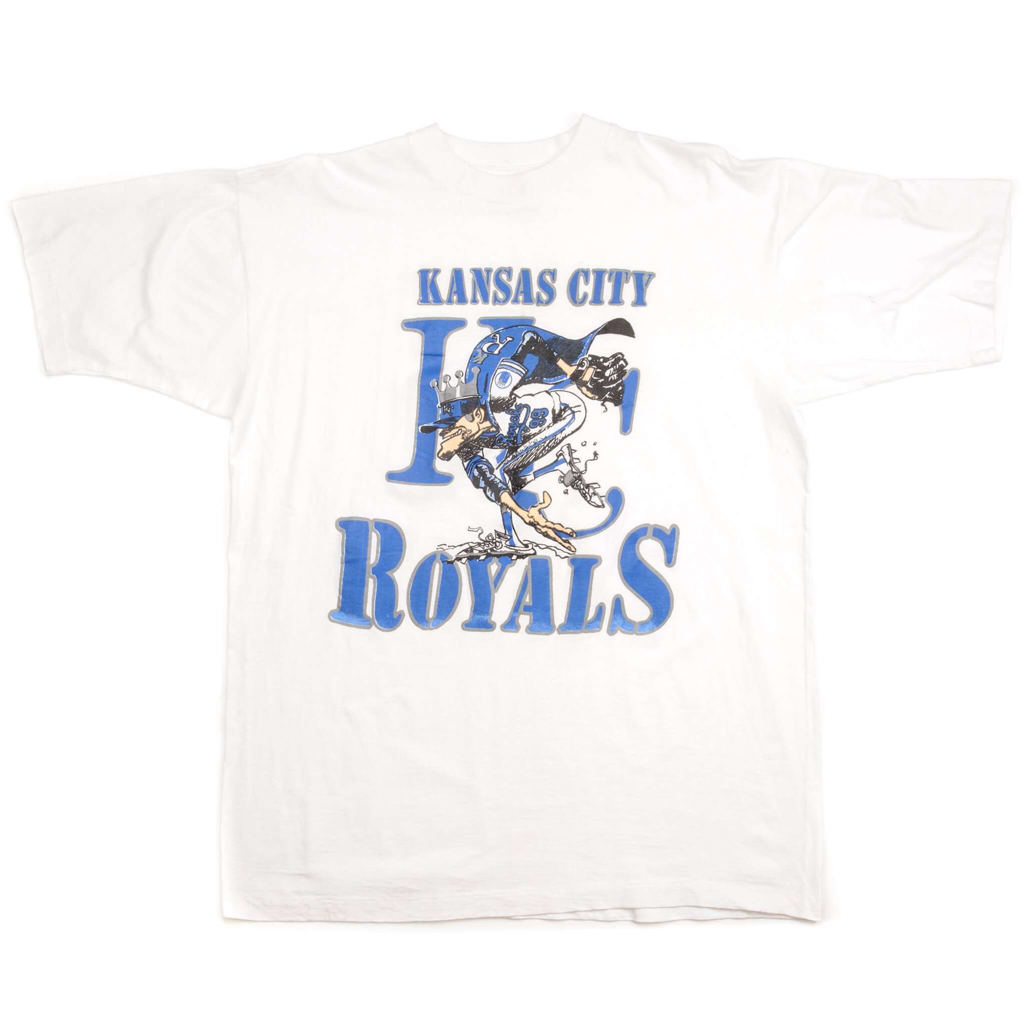 Vintage MLB Kansas City Royals Tee Shirt Size Large. WHITE