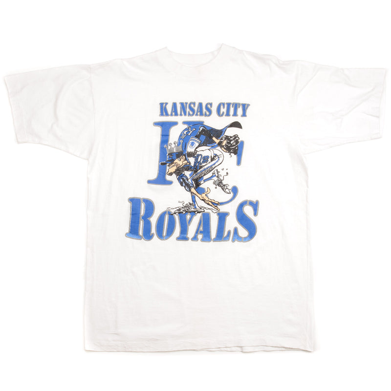 Vintage MLB Kansas City Royals Tee Shirt Size Large. WHITE