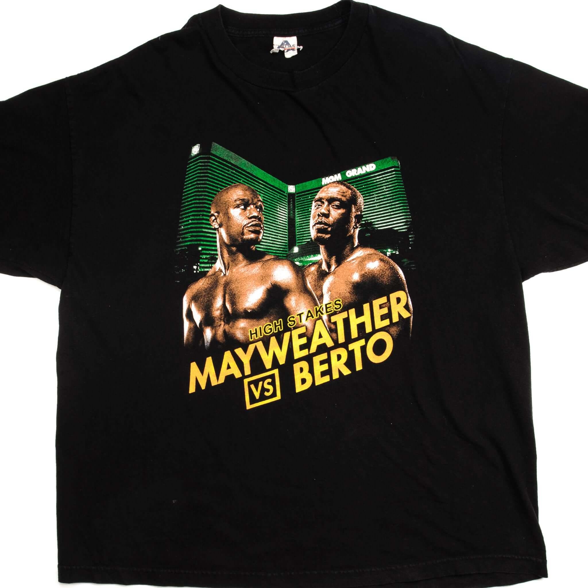 VINTAGE MAYWEATHER VS BERTO TEE SHIRT 2XL