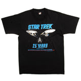 Vintage Star Trek 25Th Anniversary Tee Shirt 1991 Size Medium Made In USA BLACK