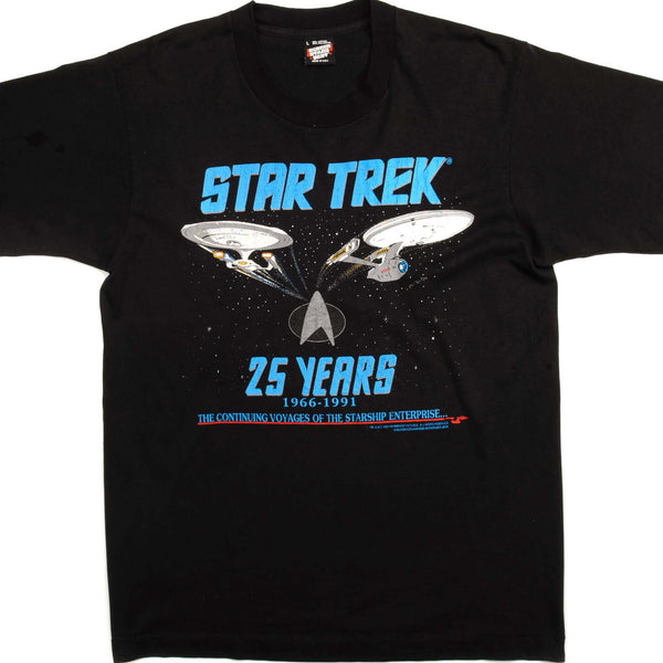 CAMISETA VINTAGE DEL 25.º ANIVERSARIO DE STAR TREK, TALLA MEDIANA, 1991, FABRICADA EN EE. UU.