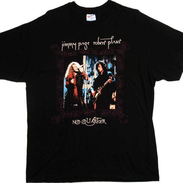 CAMISETA ANTIGUA DE LA GIRA MUNDIAL NO QUARTER DE JIMMY PAGE Y ROBERT PLANT DE 1995, TALLA XL