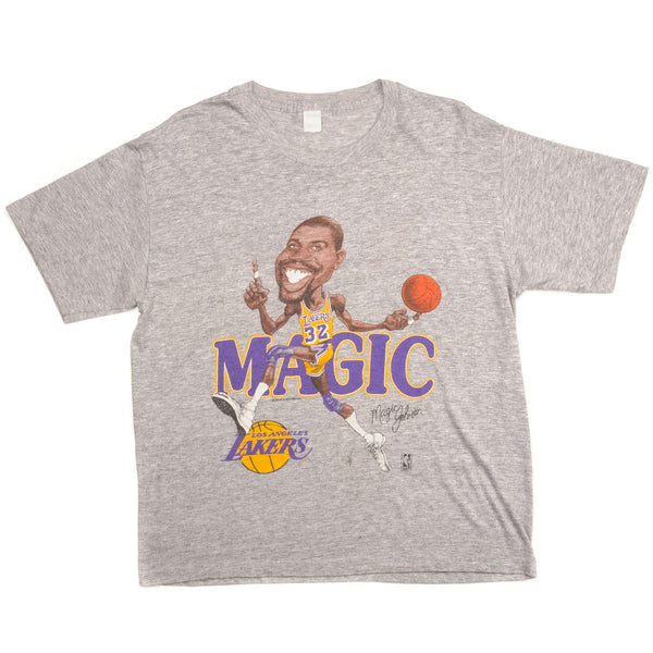 Vintage NBA Los Angeles Lakers Magic Johnson Tee Shirt Size Medium. GREY